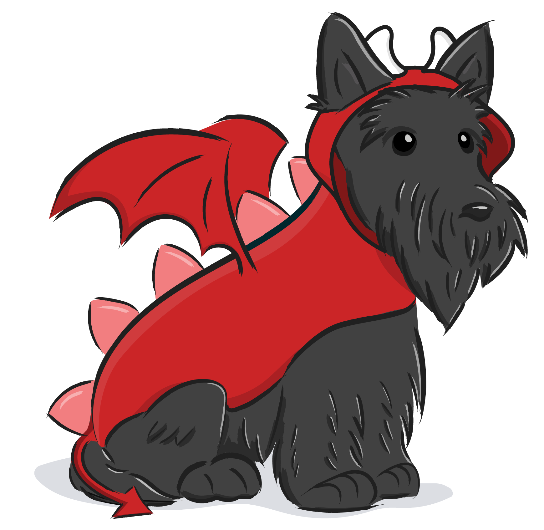 cartoon Scottie in a dragon costume